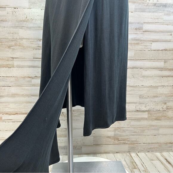 BA&SH Coralie Faux Wrap Dress Size 4 Int'l XS Black Asymmetrical Sleeveless - Picture 5 of 16